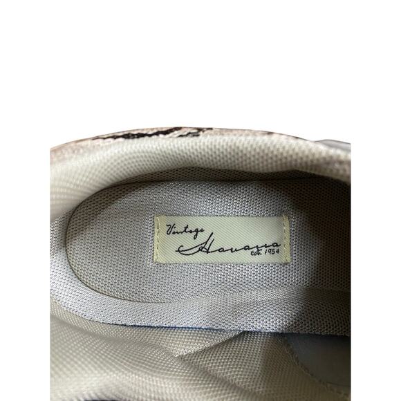 Vintage Havana Queen Leather Suede Women's Sneakers 8.5 White Gray Lace Up Shoes - Picture 3 of 10